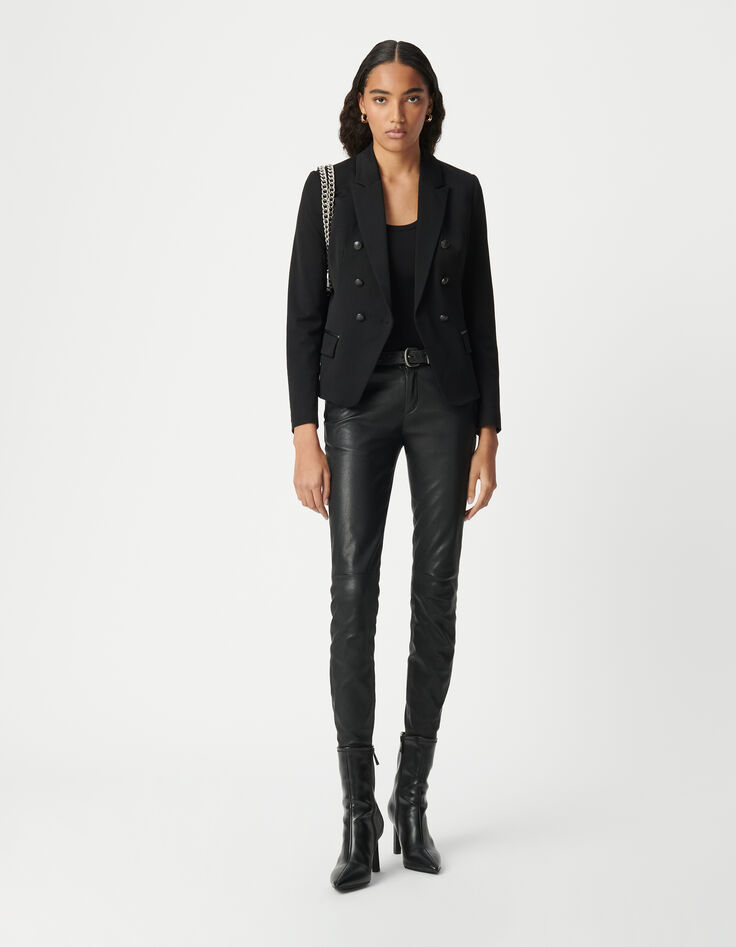 Americana twill negra entallada mujer-1