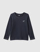 Camiseta navy Essentiels bordado IKKS ni&ntilde;a-1