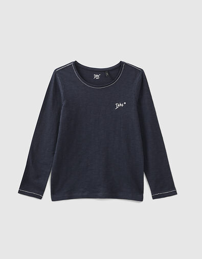 Camiseta navy Essentiels bordado IKKS ni&ntilde;a - IKKS