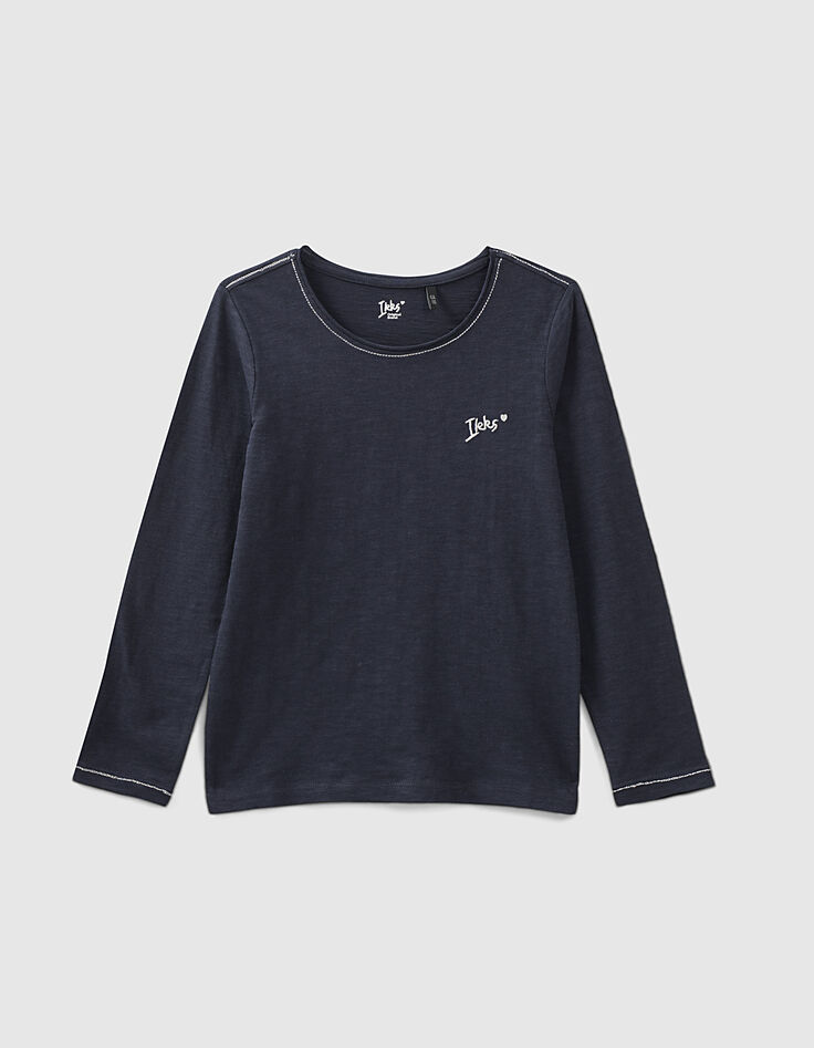 Camiseta navy Essentiels bordado IKKS ni&ntilde;a-1