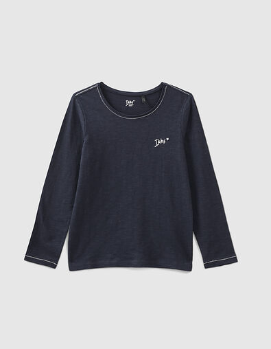 Girls’ navy Essentials embroidered IKKS T-shirt - IKKS