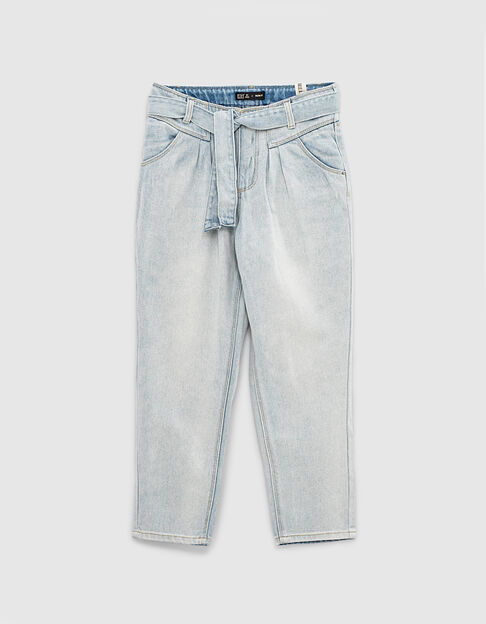 White Blue Mom-Mädchenjeans 