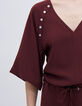 Women’s garnet dress with press stud decor-5