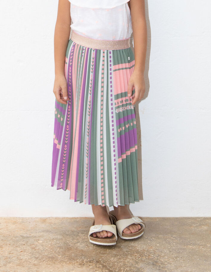 Jupe Longue Brodée Ethnique Injiri - Coton Indien - Taille L - Couleurs Blanc, Vert, Jaune