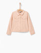 Veste en jean rose poudré brodée fille-2