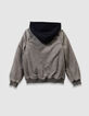 Blouson blomber kaki capuche amovible garçon-3