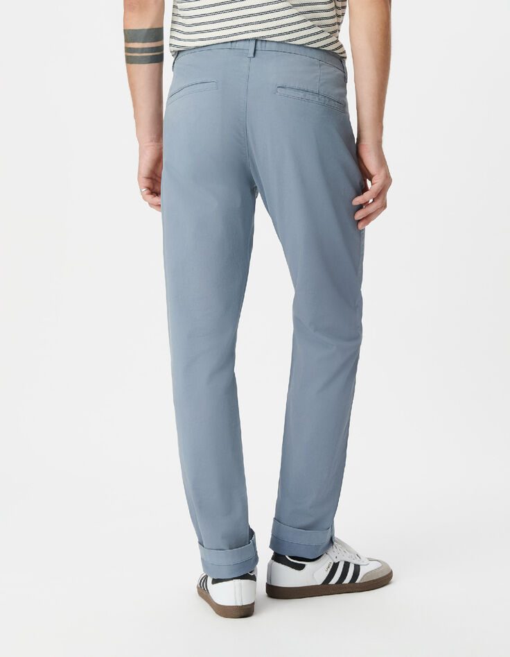 Pantalon chino slim bleu Homme-3