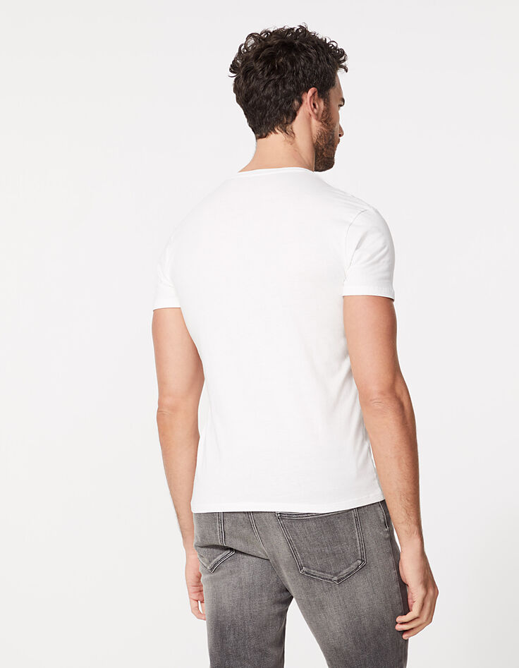 Camiseta blanco roto print estilo cómic Hombre-4