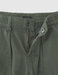 Kaki BATTLE broek elastische taille jongens-5