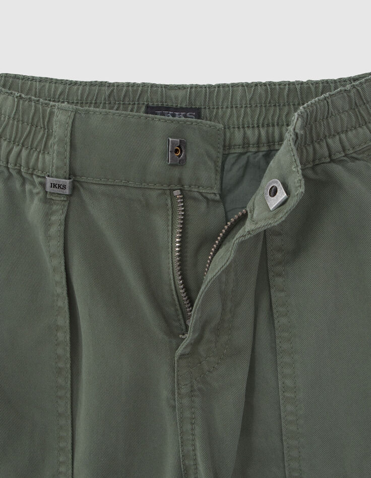 Kaki BATTLE broek elastische taille jongens-5