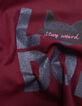 Bordeaux T-shirt biokatoen tekst en poes meisjes-9