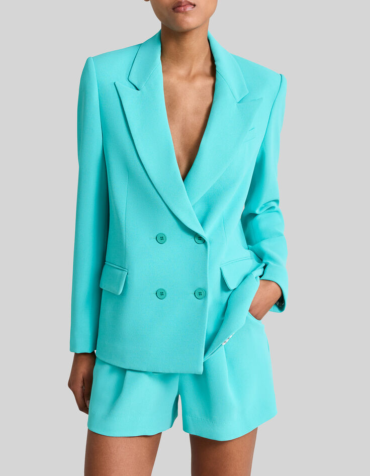 Women's azure blue oversize suit jacket-2