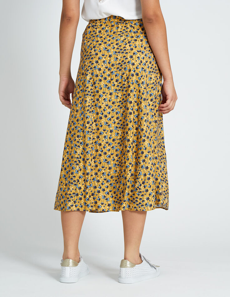 Gelber Midi-Blumenrock I.Code-5