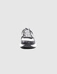 Girls’ black and white studded trainers with perforations-5