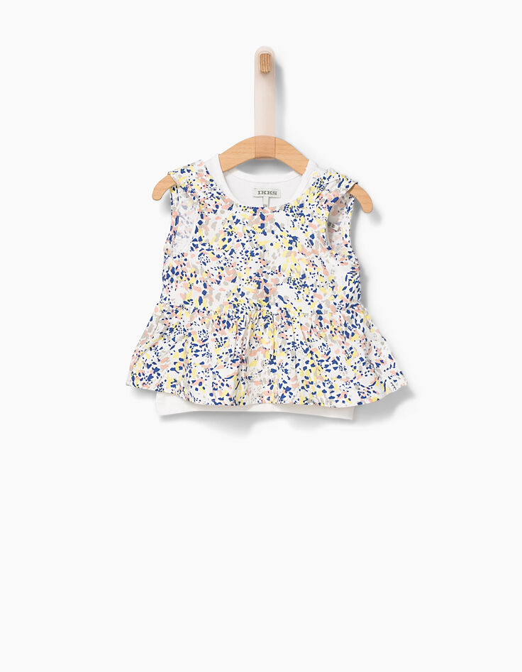 Blouse 2 en 1 avec top printé bébé fille-1 Blouse 2 en 1 avec top printé bébé fille-1