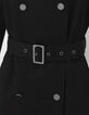 Women’s black mixed fabric trench coat + neoprene sleeves-5