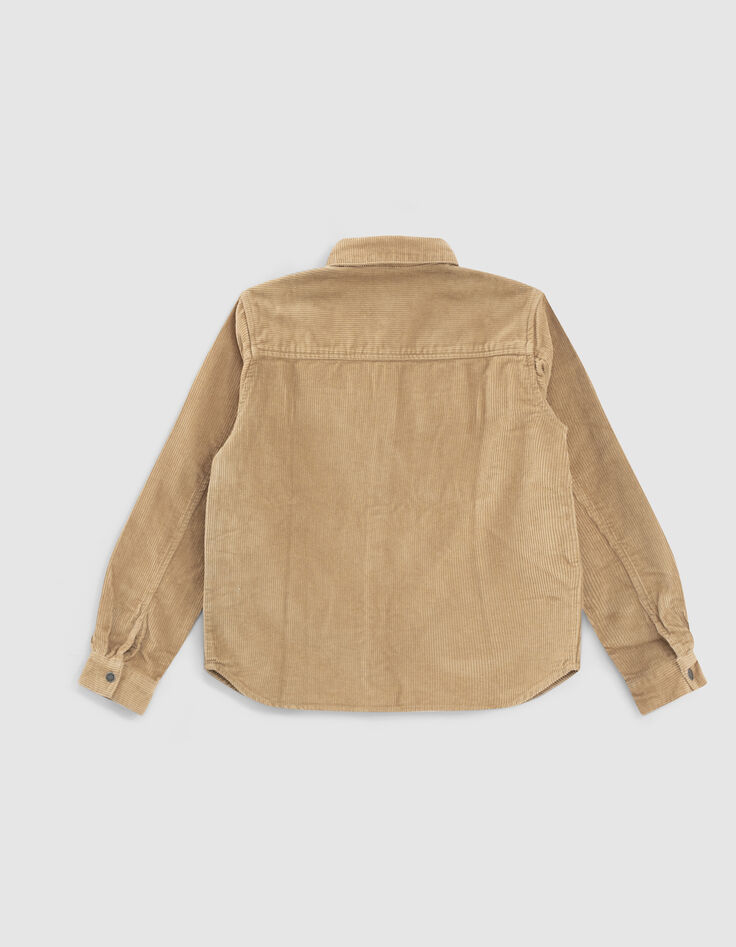 Karamel hemd fijne ribfluweel jongens -4