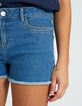 Short bleu en jean frangé à clous I.Code-2