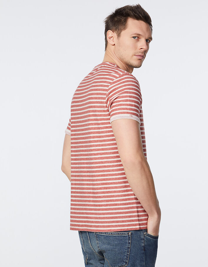 Men’s mauve striped sailor T-shirt - IKKS