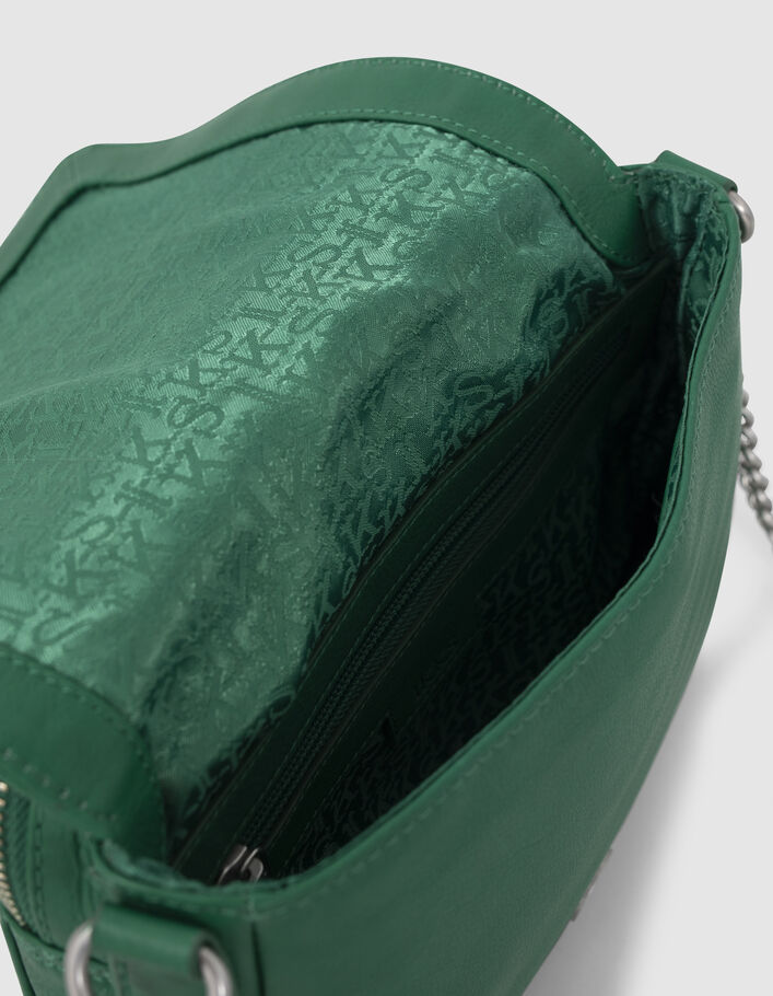 Women’s green leather 1440 Steward shoulder bag - IKKS