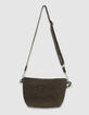 Sac seau kaki raphia tress&eacute; double anse Femme-3