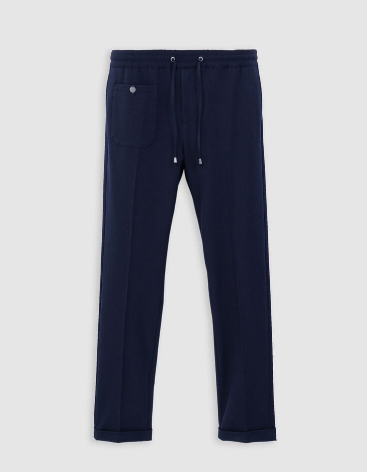 Men&rsquo;s navy patch pocket joggers-5