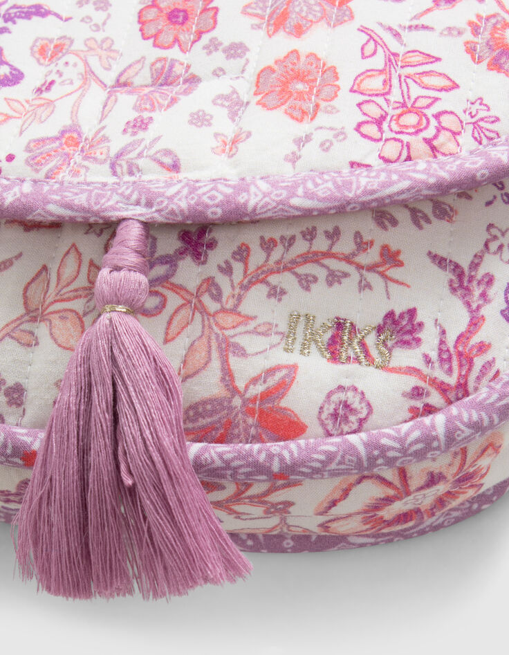 Lila Mädchenumhängetasche mit Blumenprint-6