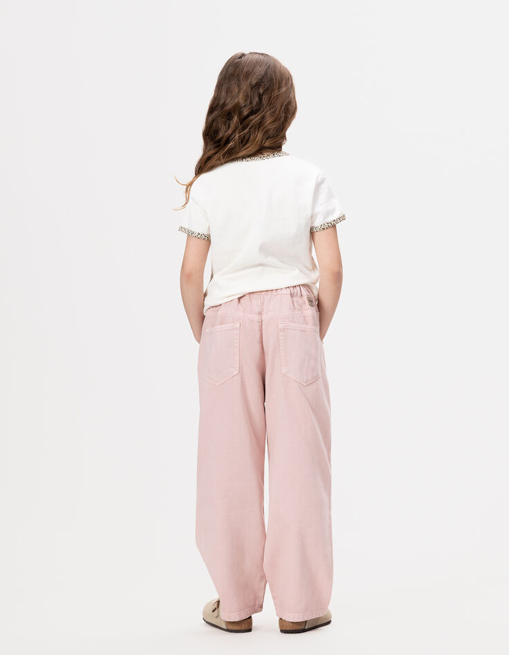 Rosa Mädchen-Ballonjeans mit Gummizug-3