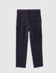 Navy tricot chinobroek jongens -4