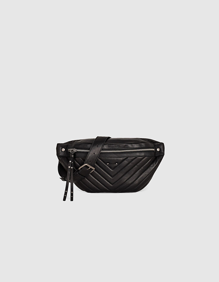 Banaantas 1440 POCKET BELT in doorstikt leer dames-1