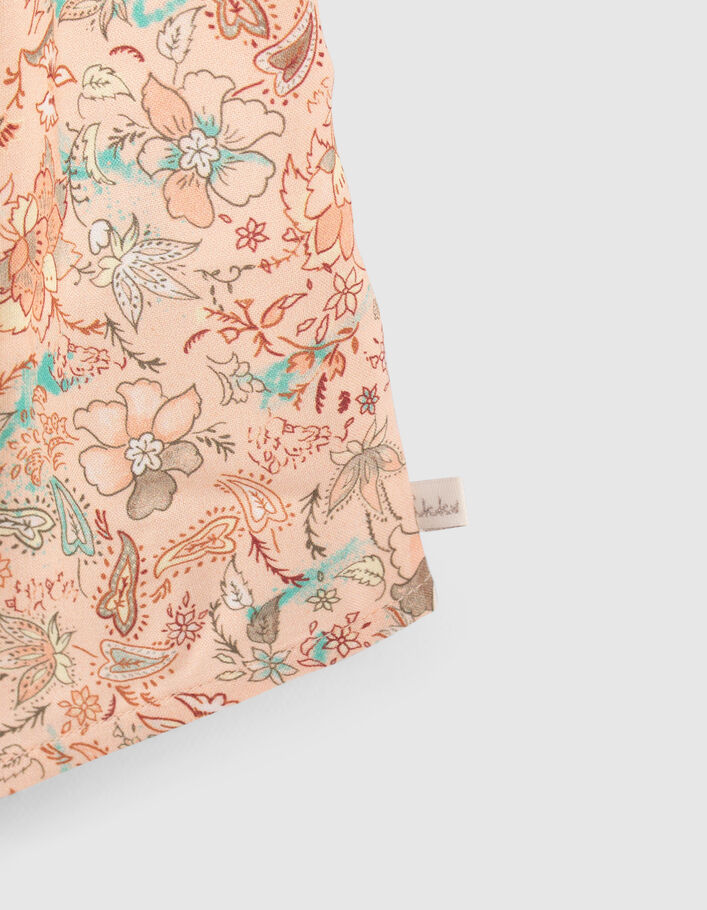 Girls’ peach floral print Lenzing™ Ecovero™ viscose shirt - IKKS