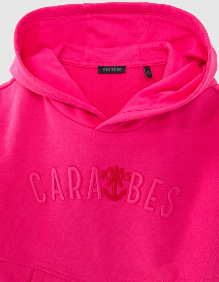 Sudadera rosa algod&oacute;n felpa maxi mensaje bordado ni&ntilde;o-2