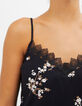 Top lingerie noir imprimé bouquet I.Code-4
