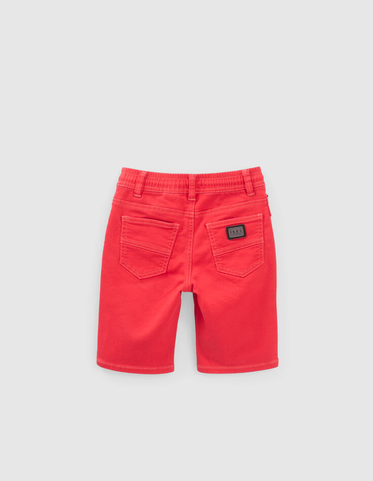 Bermudas vaquero rojo cintura elástica niño-2