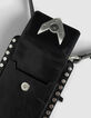 Pochette téléphone 111 noire cuir clouté Femme-4