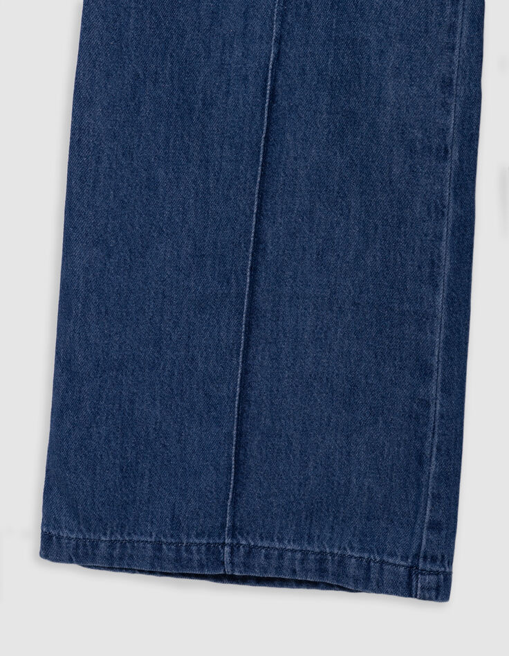 Waterless blue LARGE jeans with marked pleats for girl-7