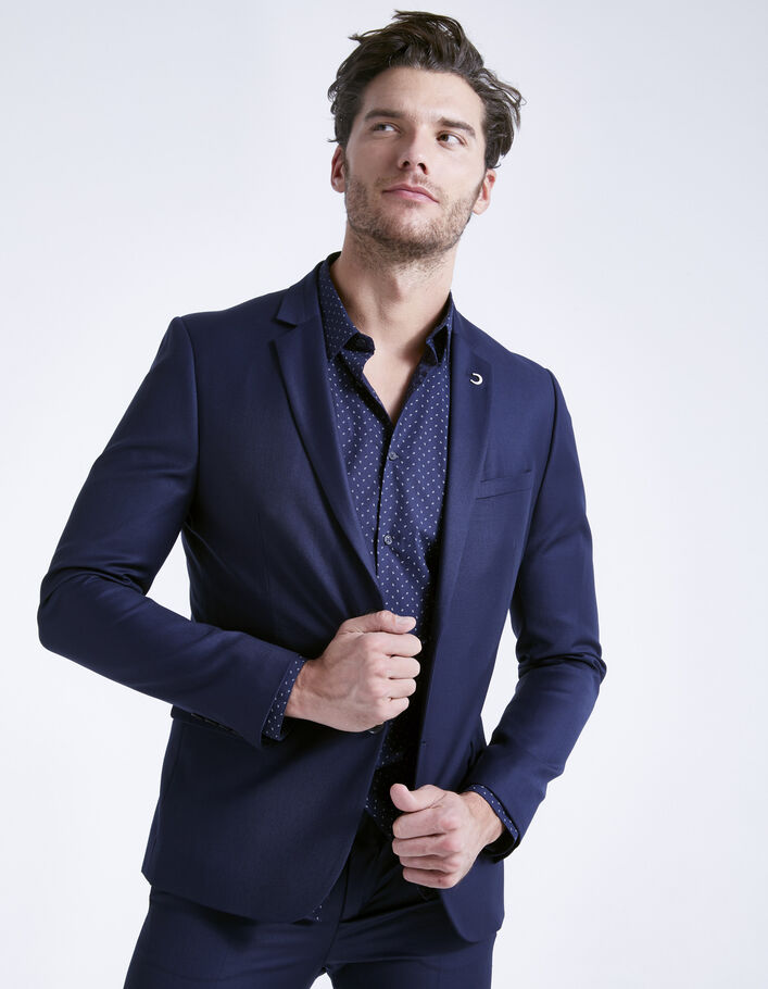 Men’s sky blue denim jacket, removable hood