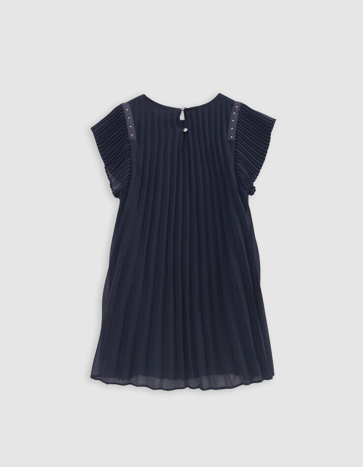 Marine plisséjurk sierstuds meisjes-5