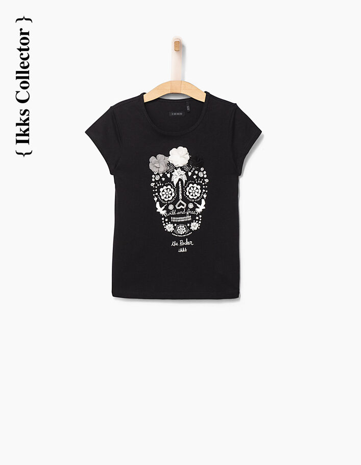 Schwarzes Mädchen-T-Shirt Collector The Rocker - IKKS