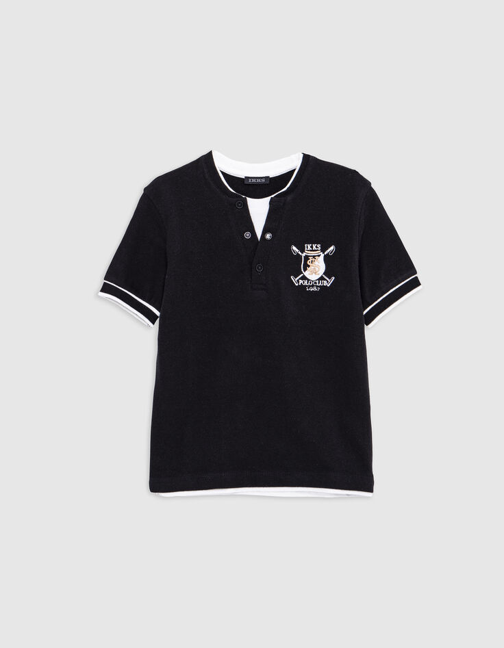 Camiseta trampantojo negra de niño-1