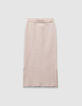 Beige midirok split tricot meisjes-3