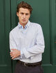 Chemise SLIM ciel motif rayures aquarellées Homme-1