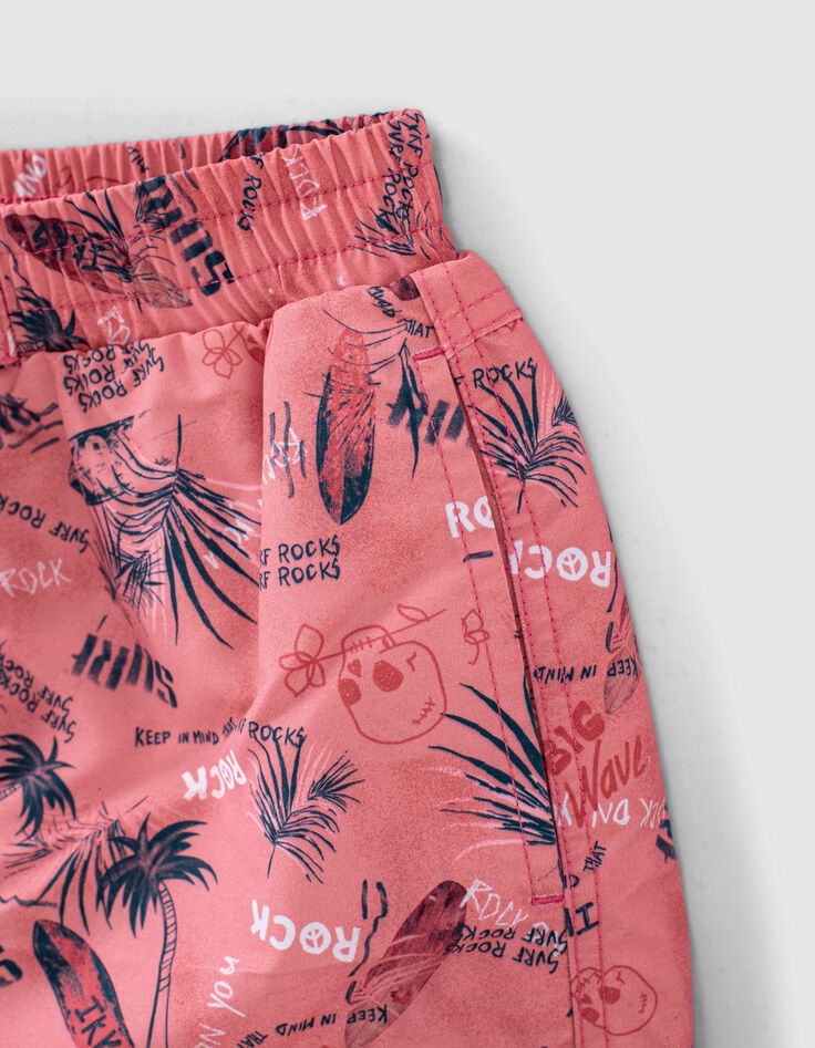Bañador short coral oscuro Surf reciclado niño-4 Bañador short coral oscuro Surf reciclado niño-4