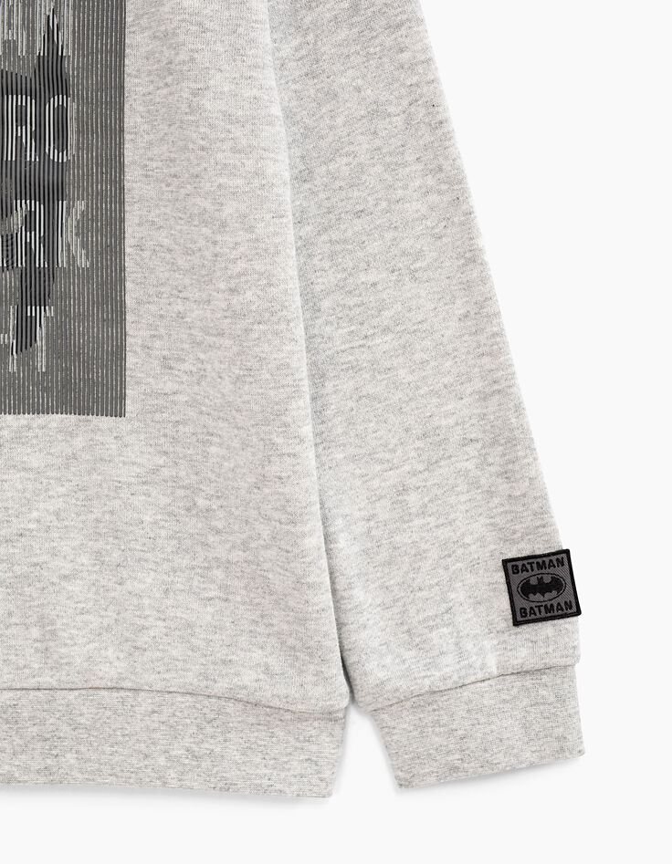 Sweat Batman gris print masque et flocage rayures garçon -3
