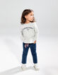 Blaue Jeans mit Beinfransen und Schalgürtel für Baby Girls-2