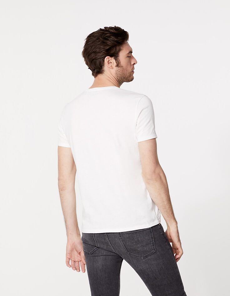 Men’s off-white T-shirt with skull drawing-4