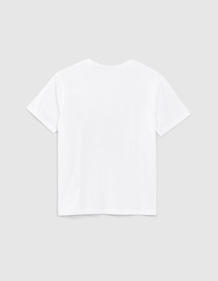 Gebroken wit T-shirt geborduurd embleem IKKS jongens-3
