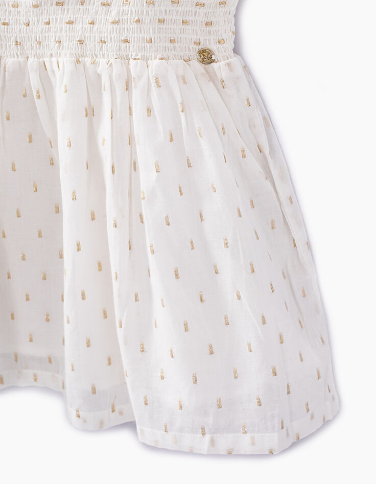 Girls’ off-white foil and gold sequins dress-3