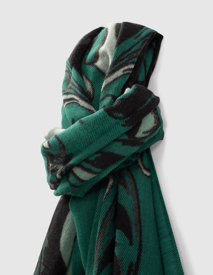 Women’s baroque print wool and cotton blend scarf-3