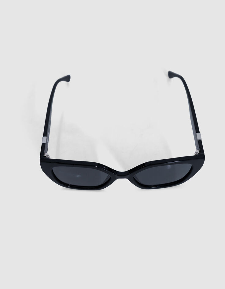 Schwarze Sonnenbrille Carla graue Gläser-4